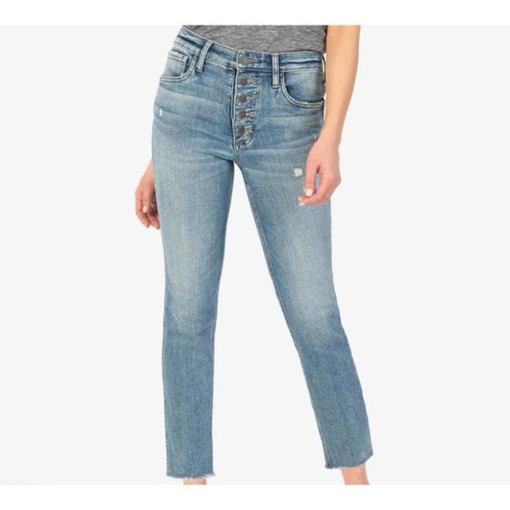 KUT FROM THE KLOTH rachael high rise fab ab mom jean in imagined wash